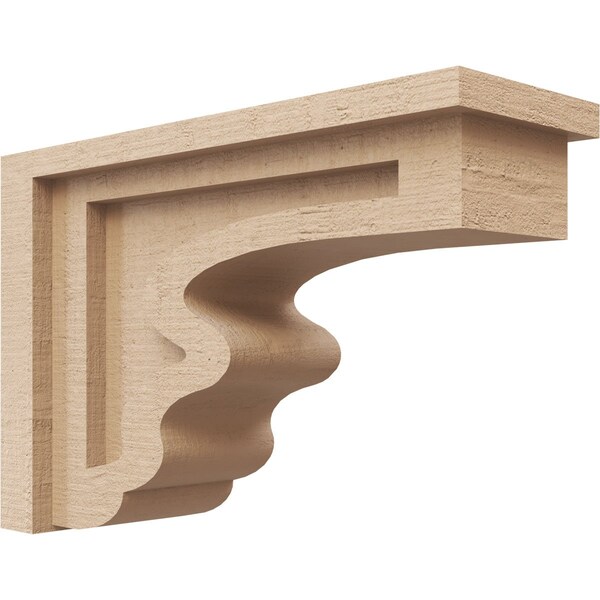 Ekena Millwork 4"W x 12"D x 8"H Classic Highland Rough Cedar Woodgrain TimberThane Corbel, Primed Tan CORUR04X12X08HLDRCPR - main